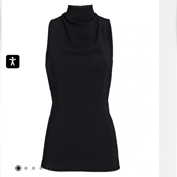 Proenza Schouler NWT Women's Cady Sleeveless Knotted Back Top Black Size 0 - Picture 2 of 14